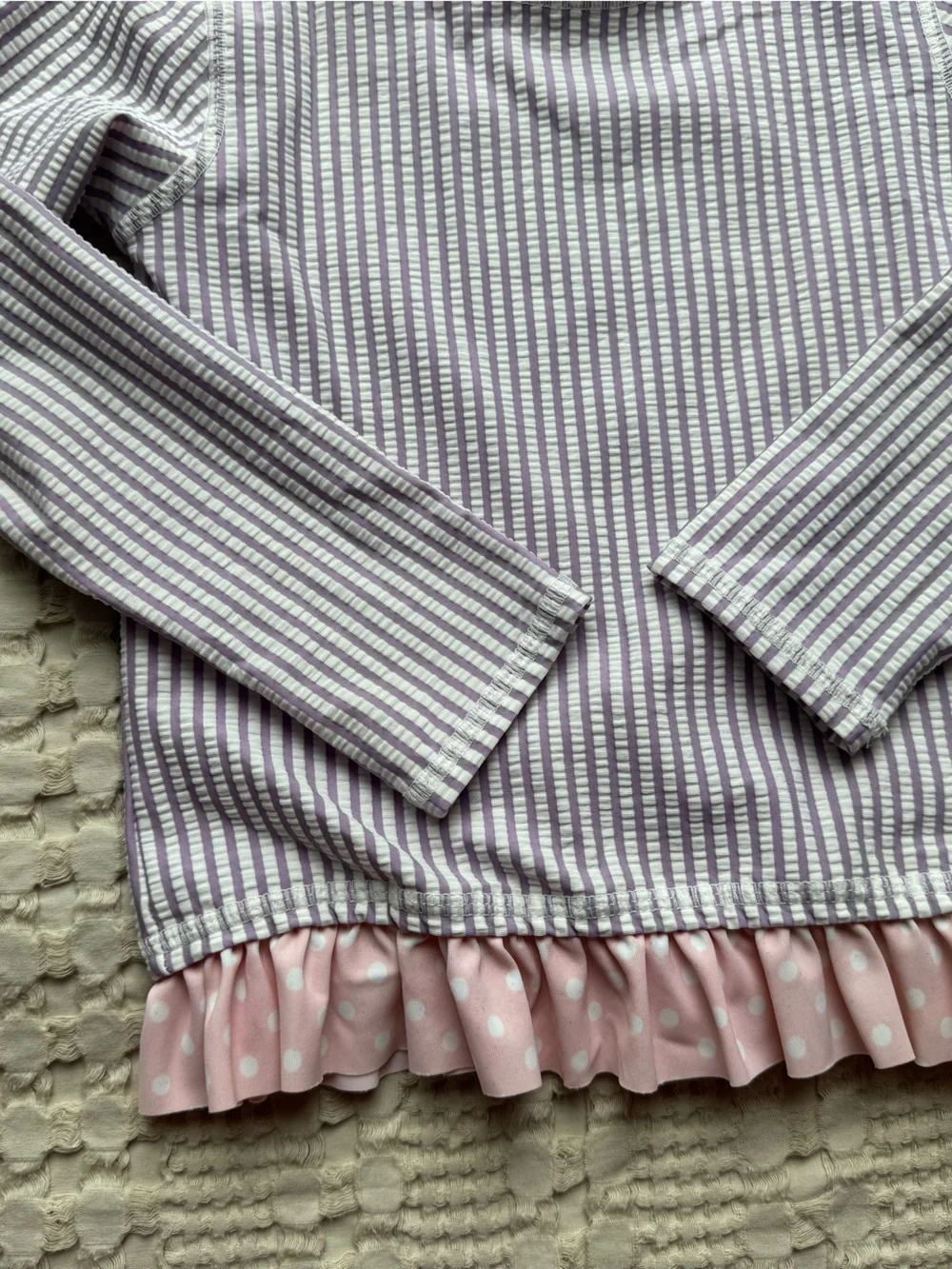 Ruffle Butts Lavender Seersucker Two-Piece Swim Set